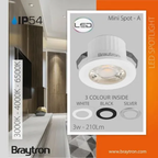 LED Minispot 3W – Mini Einbaustrahler IP54, 3 Lichtfarben – Bild 9