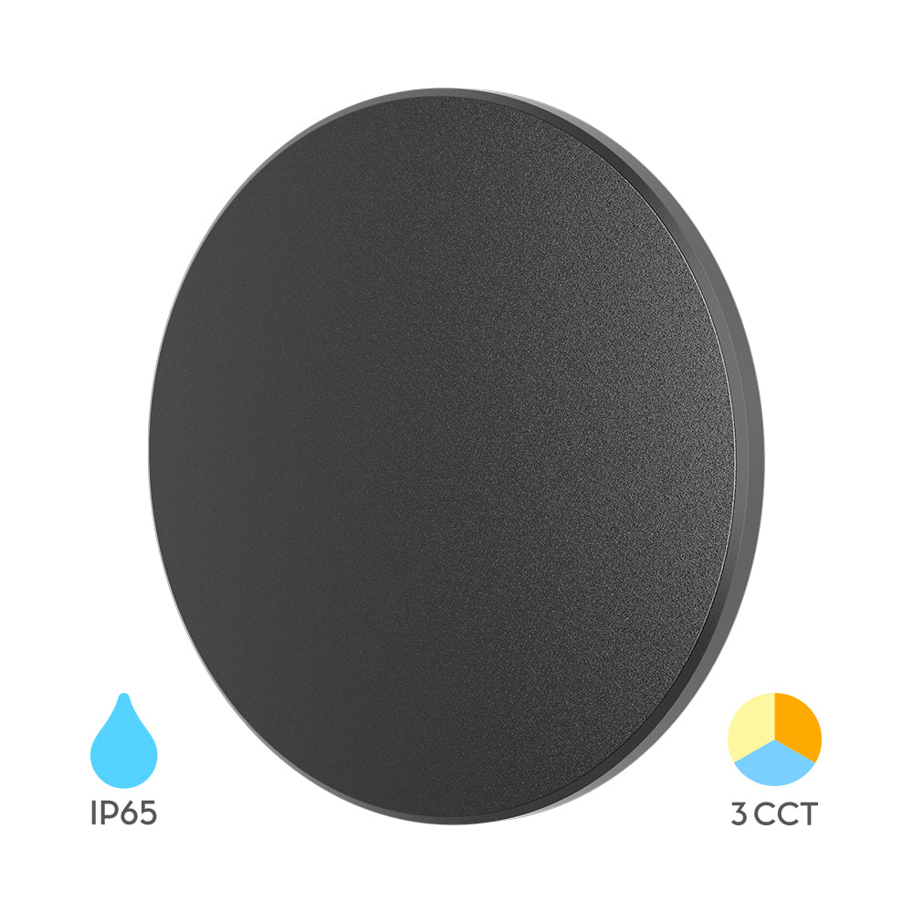 12W LED Wandleuchte Außen Schwarz Indirekte Beleuchtung Außenwandleuchte IP65 3CCT 3000-6500K – Bild 1