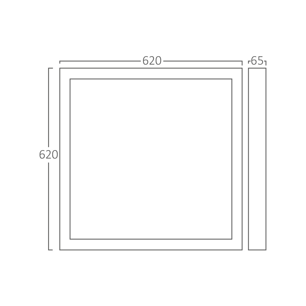 Aufbaurahmen Rand Weiß Aluminium für LED Panel 62 x 62cm Backlight Braytron – Bild 7