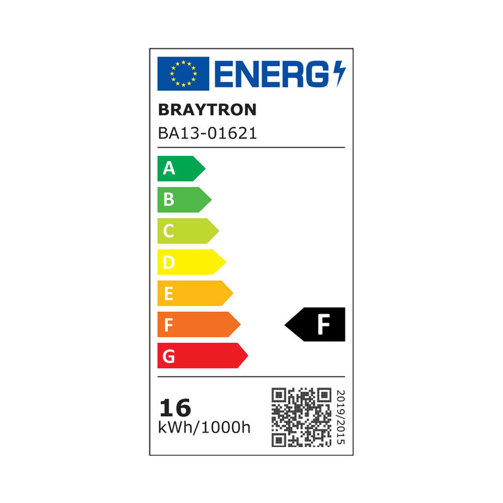 Braytron LED Glühbirne Birnenform E27 16W 4000K 1620 Lumen Neutralweiß Leuchtmittel A65 Ersetzt 105W – Energielabel