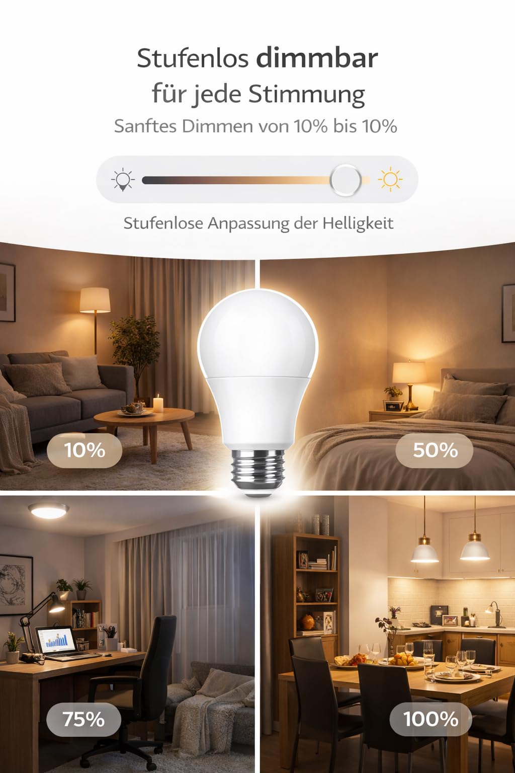 Braytron LED Lampe E27 9W dimmbar – 4000K Neutralweiß, 806 lm – Bild 2