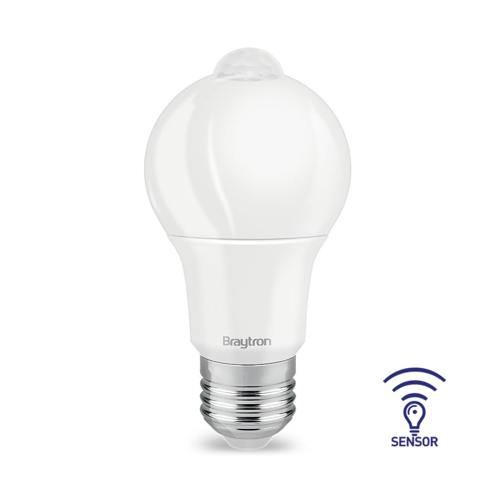 Braytron LED Lampe E27 mit Bewegungsmelder Sensor (PIR) 9W – 6500K