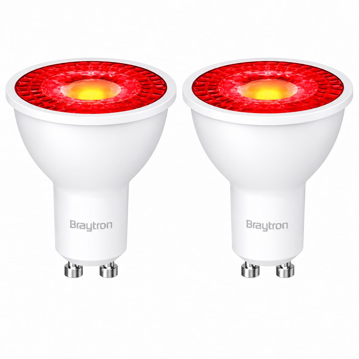 GU10 LED Spot 7W Rot 38° – 2er Set – farbige Akzentbeleuchtung