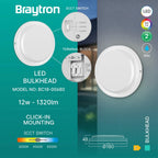 Braytron moderne 12W LED Wandleuchte weiß– IP65, 3in1 Lichtfarben – Bild 11