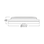 Braytron moderne 18W LED Wandleuchte weiß– IP65, 3in1 Lichtfarben – Maßzeichnung