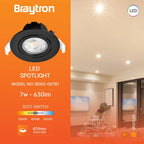 Braytron LED Einbaustrahler 7W 3CCT schwenkbar Ø85mm – Weiß – Bild 2