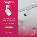 Braytron 3-Phasen LED-Strahler 30 W Weiß– 3CCT, drehbar & flexibel – Bild 3