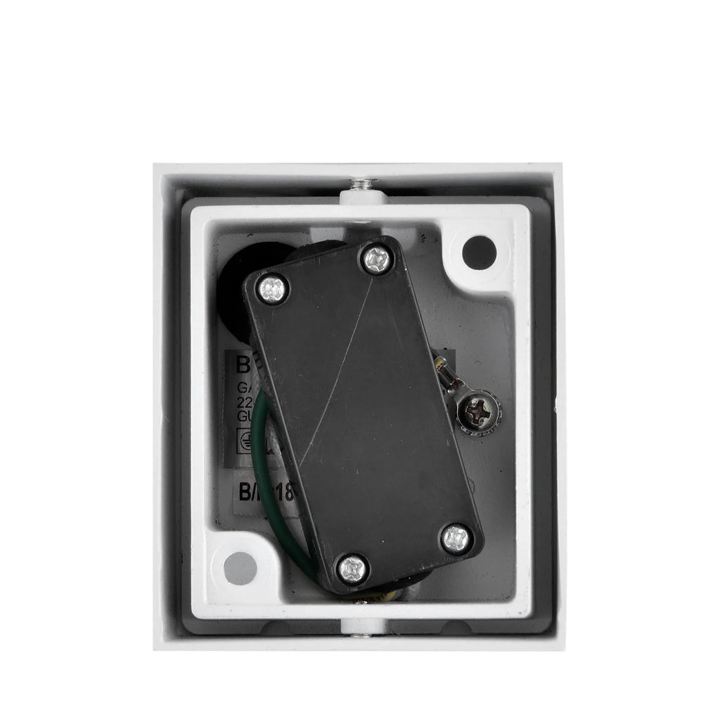 Wandleuchte Weiß Aluminium – 1xGU10 IP44 für Außen & Innen, modern – Maßzeichnung
