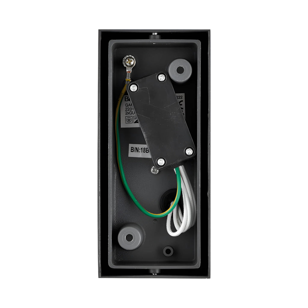 Wandleuchte Anthrazit Aluminium IP44 – 2xGU10 Up&Down Außenleuchte – Maßzeichnung