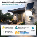Solar LED Wandleuchte 15W | Außenleuchte mit Solarbetrieb – Bild 10
