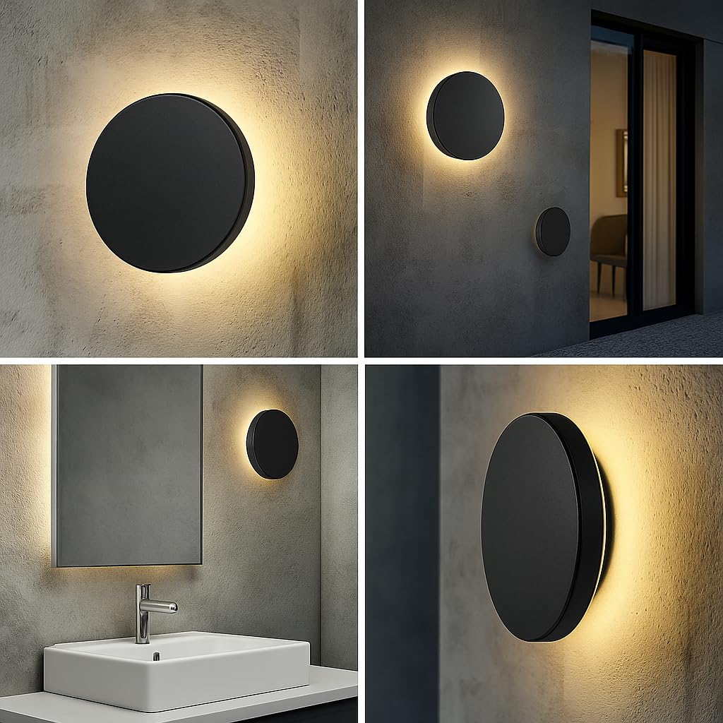 LED Außenwandleuchte 10W 3CCT – Rund Schwarz – 950 lm – IP65 Ø180 mm – Bild 16