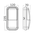 LED-Außenwandleuchte IP65 Kaltweiß, Modell 2 – Maßzeichnung
