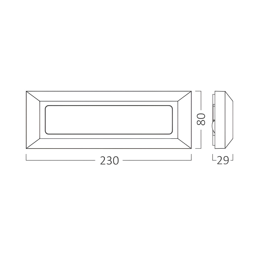 LED Außenwandleuchte 3W Weiß IP65 3CCT – Maßzeichnung