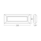 LED Außenwandleuchte 3W Weiß IP65 3CCT – Maßzeichnung