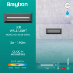 LED Wandleuchte Außen IP65 3W 3in1 – Treppenbeleuchtung – Bild 3