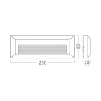 LED Wandleuchte Außen IP65 3W 3in1 – Treppenbeleuchtung – Maßzeichnung