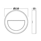 3W LED Treppenlicht IP65 – Innen & Außen – Rund & Rechteckig – Maßzeichnung