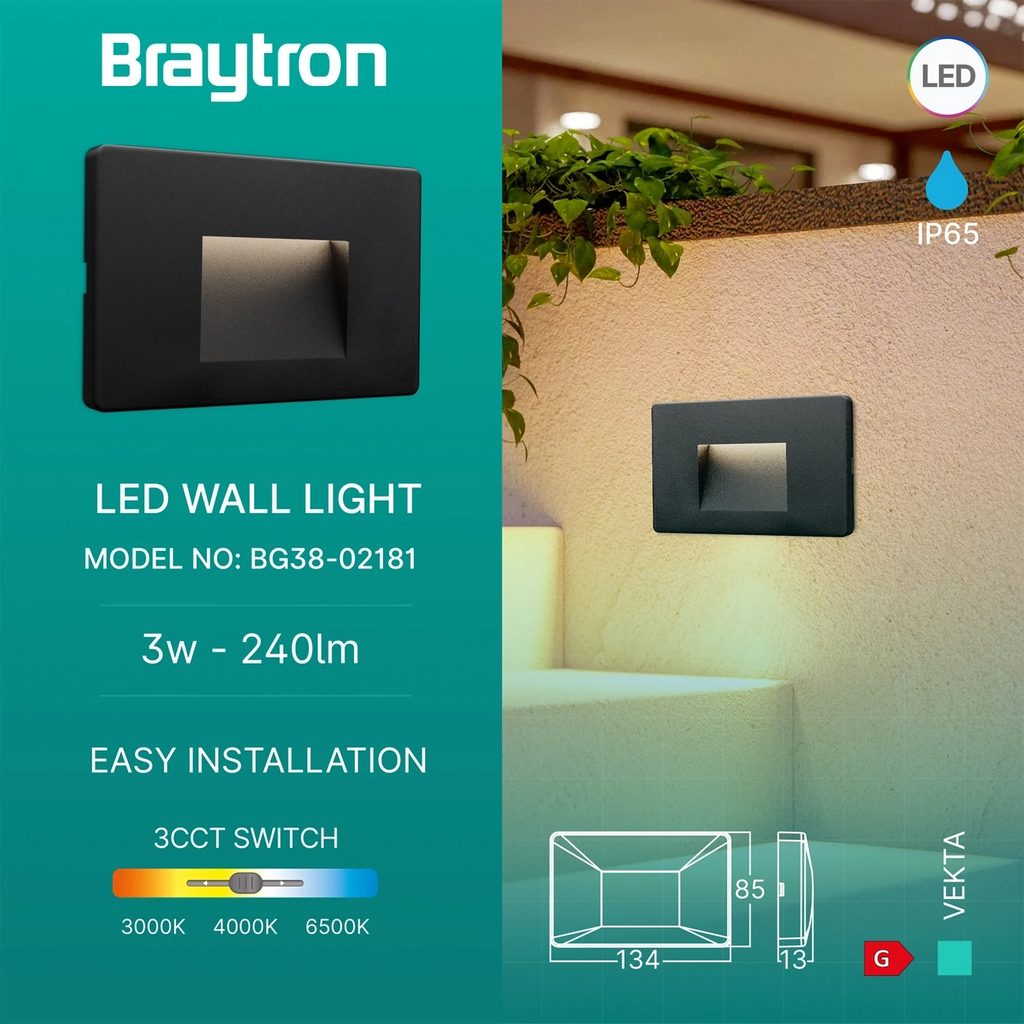 BRY-VEKTA-B-SQR-BLC-3W-3IN1-IP65-WALL LIGHT – Bild 3