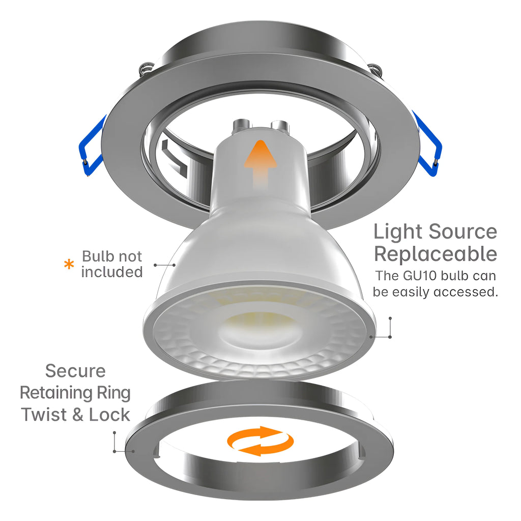 Braytron Einbaurahmen Aluminium gebürstet (Nickel-Bild als beste Übereinstimmung)