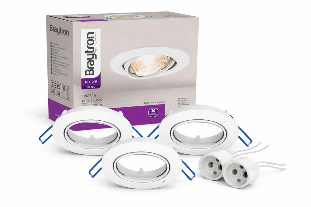GU10 Einbaustrahler Weiß 3er Set – Rund & 30° Schwenkbar