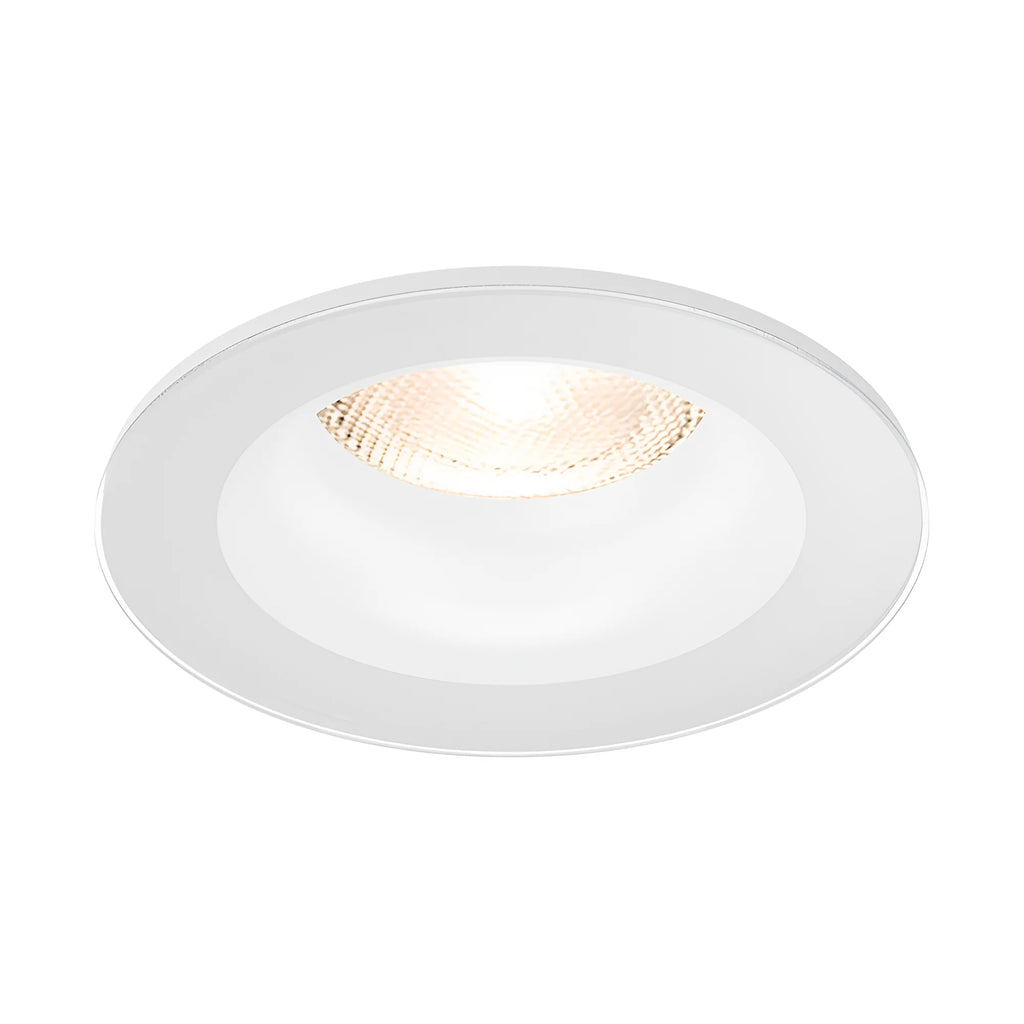 LED Einbaurahmen IP54 GU10 Glas Weiß Bad Feuchtraum Spot Ø83mm