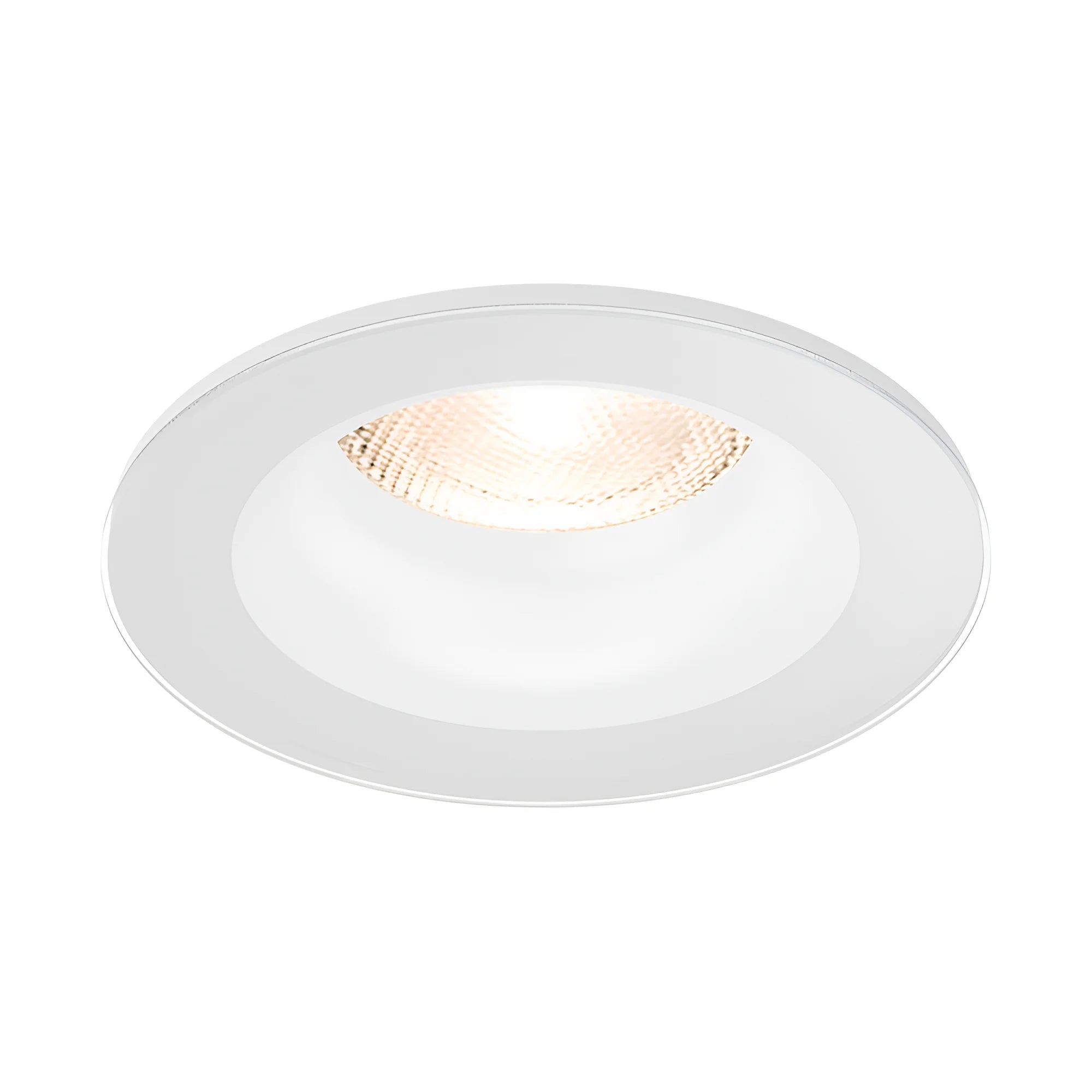 LED Einbaurahmen IP54 GU10 Glas Weiß Bad Feuchtraum Spot Ø83mm