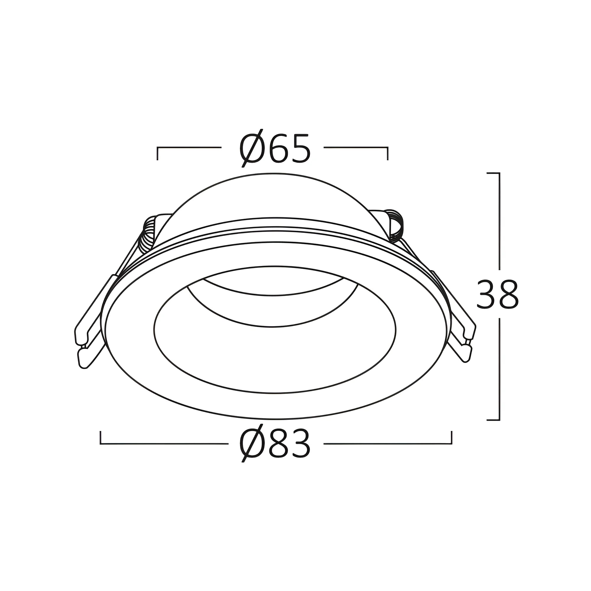 LED Einbaurahmen IP54 GU10 Glas Weiß Bad Feuchtraum Spot Ø83mm – Bild 3