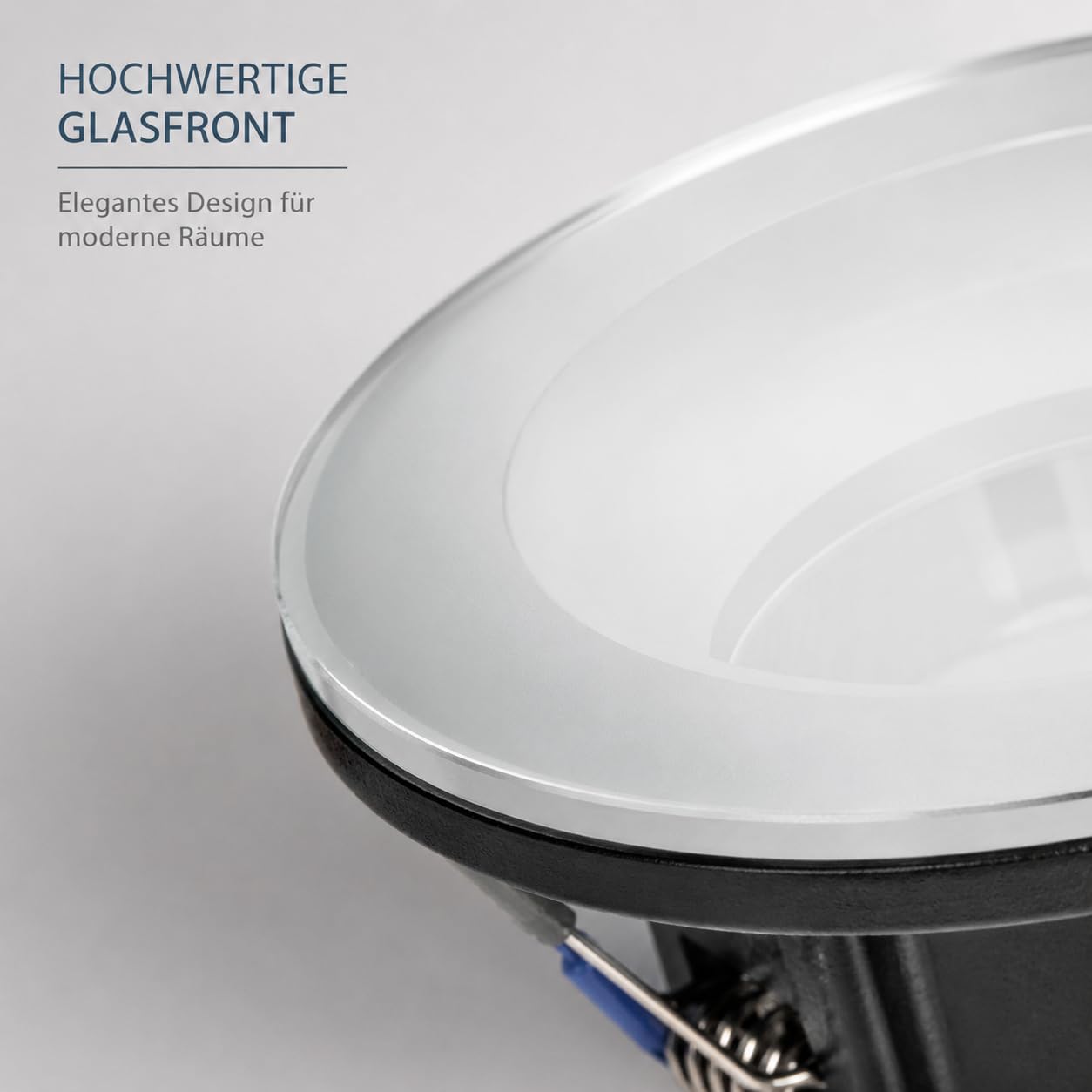 LED Einbaurahmen IP54 GU10 Glas Weiß Bad Feuchtraum Spot Ø83mm – Bild 6