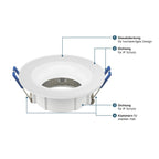 LED Einbaurahmen IP54 GU10 Glas Weiß Bad Feuchtraum Spot Ø83mm – Bild 7