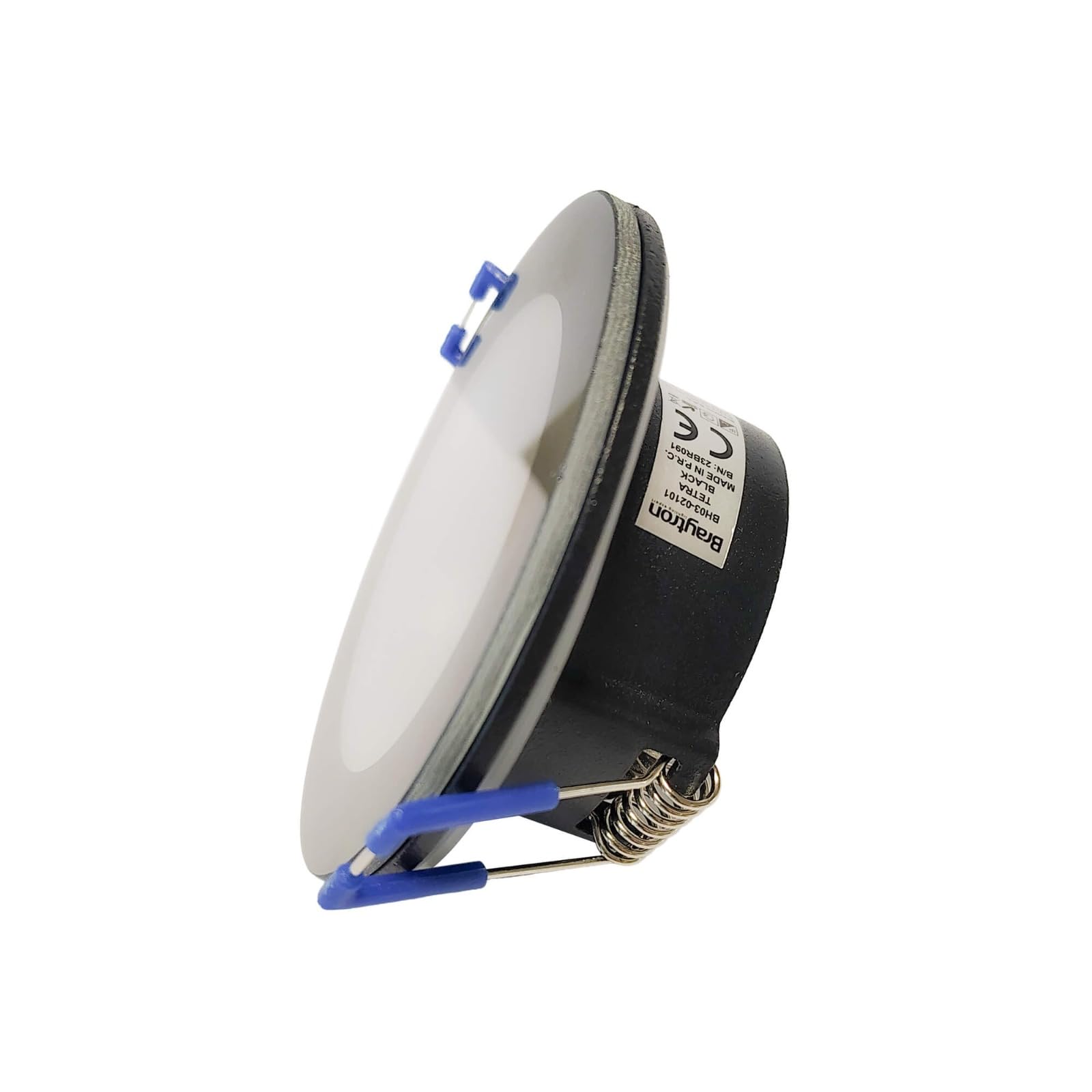 LED Einbaurahmen IP54 GU10 Glas Schwarz Bad Feuchtraum Spot Ø83mm – Bild 5