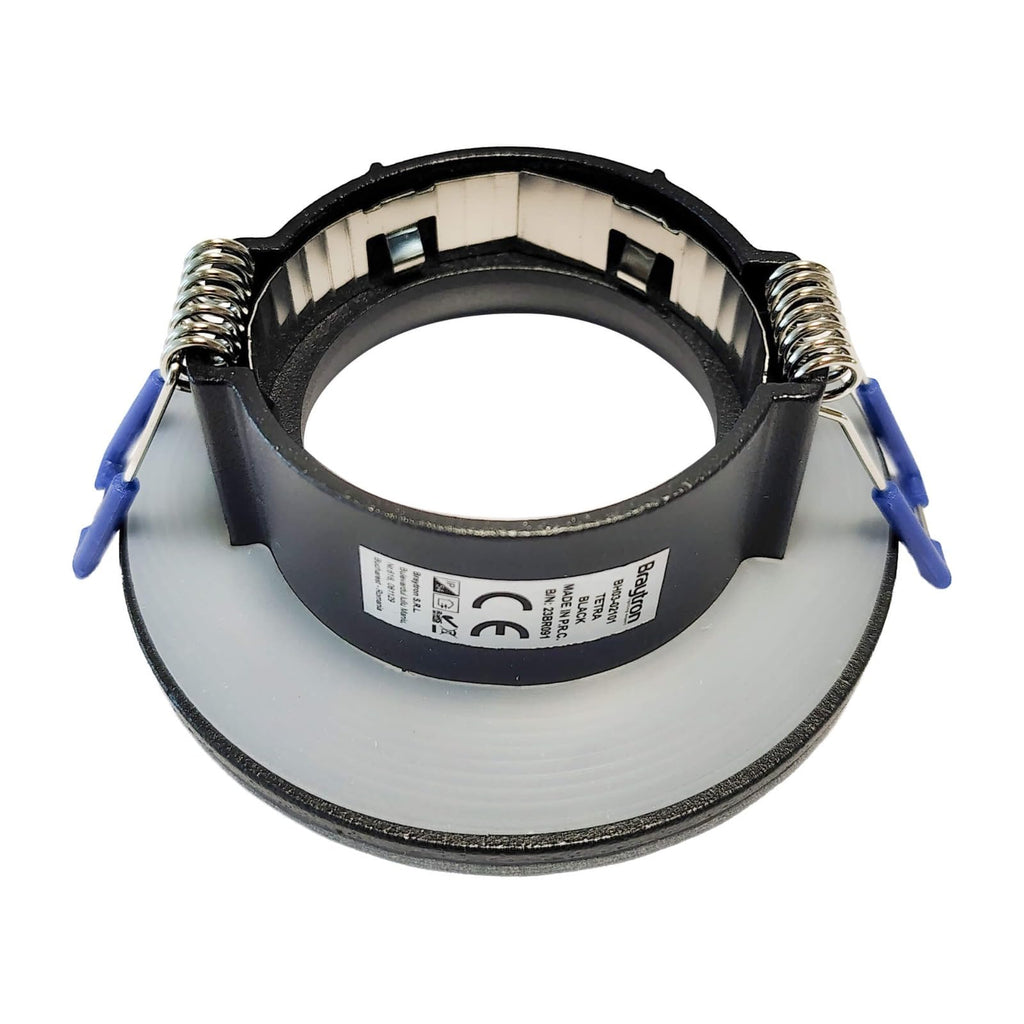 LED Einbaurahmen IP54 GU10 Glas Schwarz Bad Feuchtraum Spot Ø83mm – Bild 7