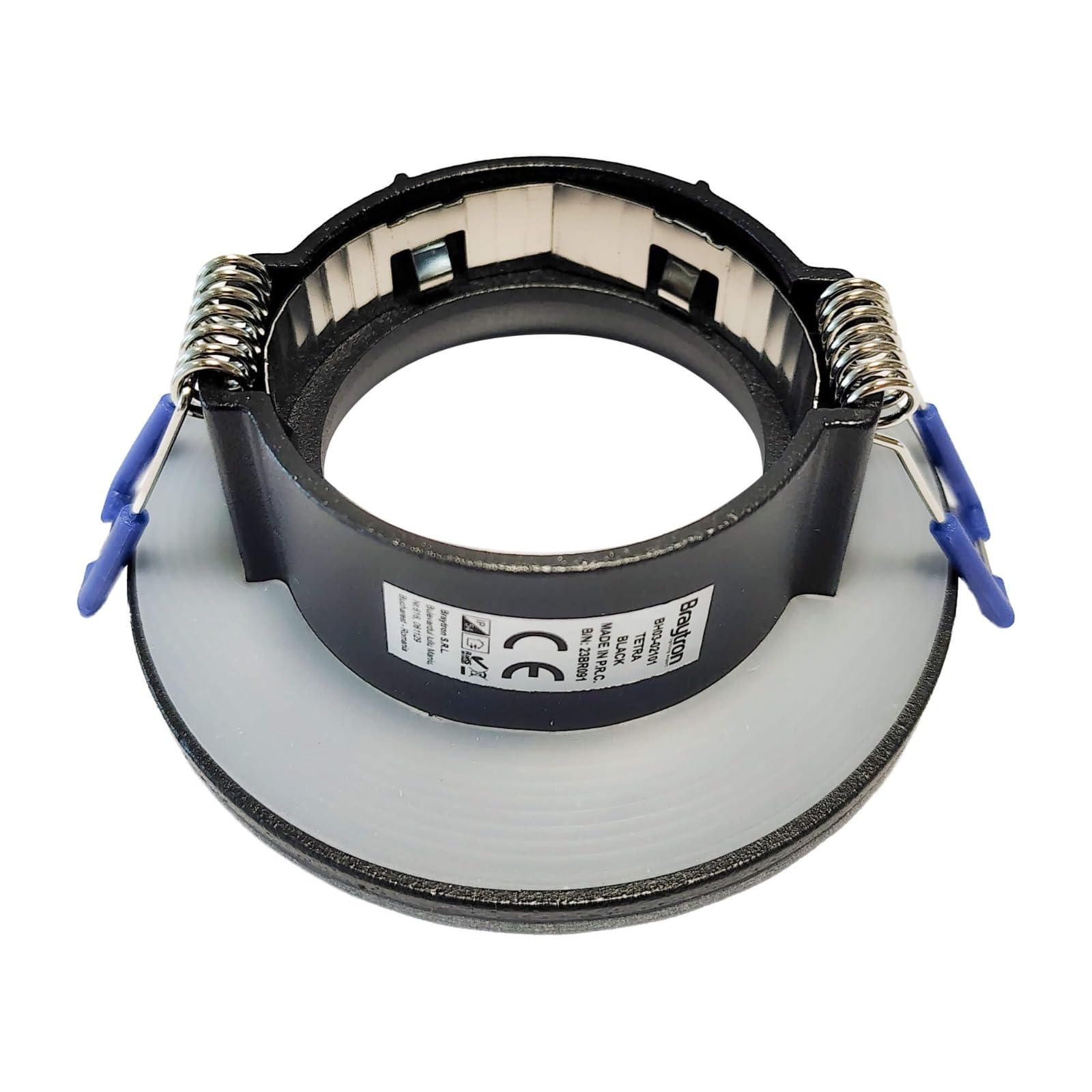 LED Einbaurahmen IP54 GU10 Glas Schwarz Bad Feuchtraum Spot Ø83mm – Bild 7