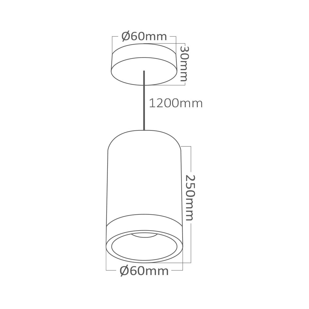 Pendelleuchte GU10 Zylinder – Modern, höhenverstellbar, Aluminium – Bild 9