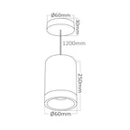 Pendelleuchte GU10 Zylinder – Modern, höhenverstellbar, Aluminium – Bild 9