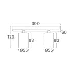 GU10 Aufbaustrahler 2-flammig Schwarz 300 mm IP20 – Bild 7