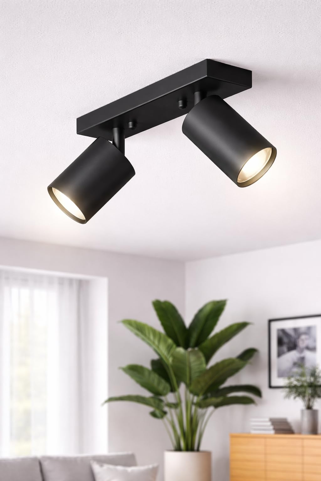 GU10 Aufbaustrahler 2-flammig Schwarz 300 mm IP20