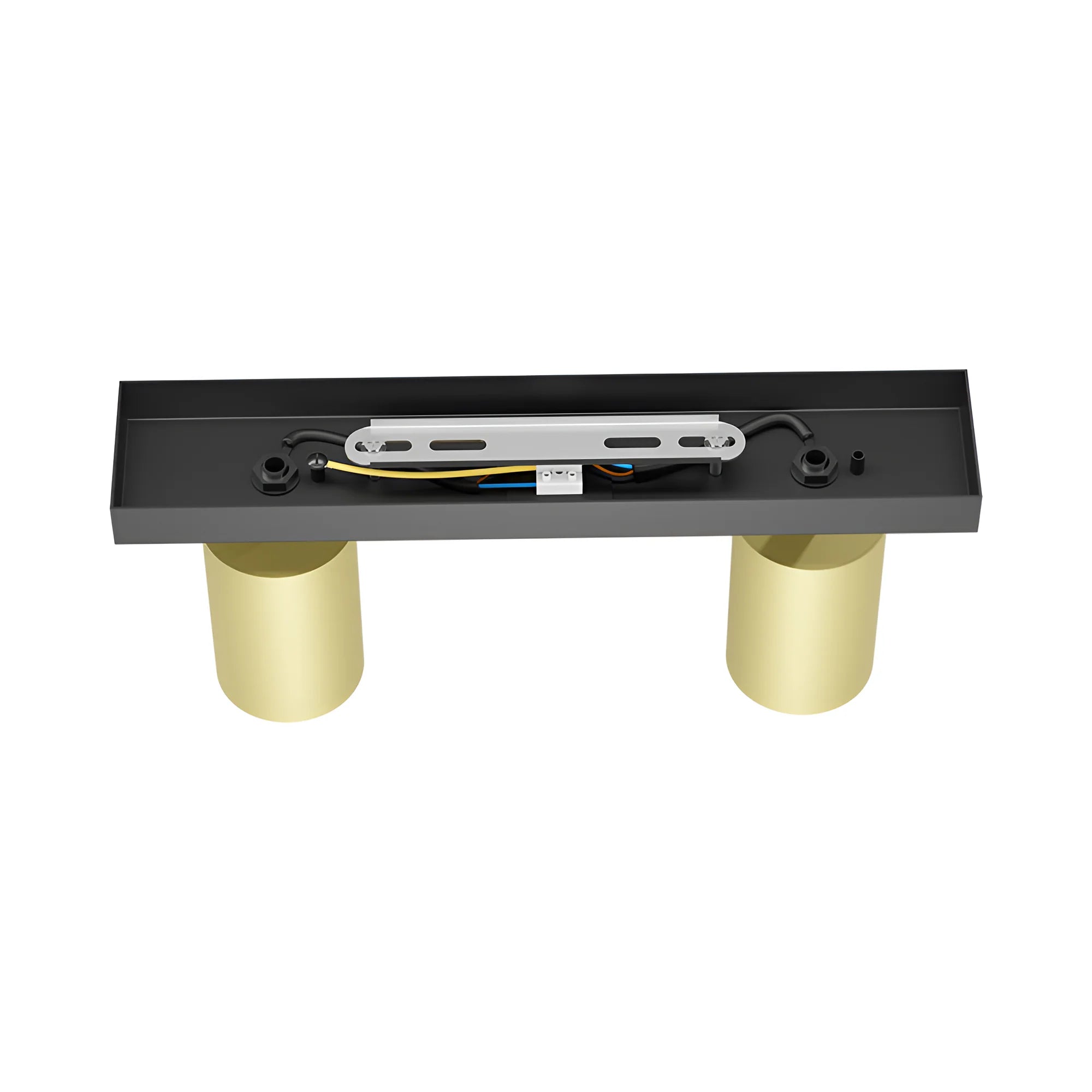 LED Deckenspot 2-flammig Gold | Schwenkbare Deckenleuchte – Maßzeichnung