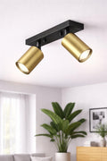 LED Deckenspot 2-flammig Gold | Schwenkbare Deckenleuchte