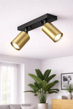 LED Deckenspot 2-flammig Gold | Schwenkbare Deckenleuchte