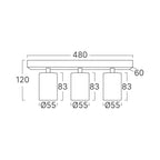 GU10 Aufbaustrahler 3-flammig Schwarz 480 mm IP20 – Bild 8