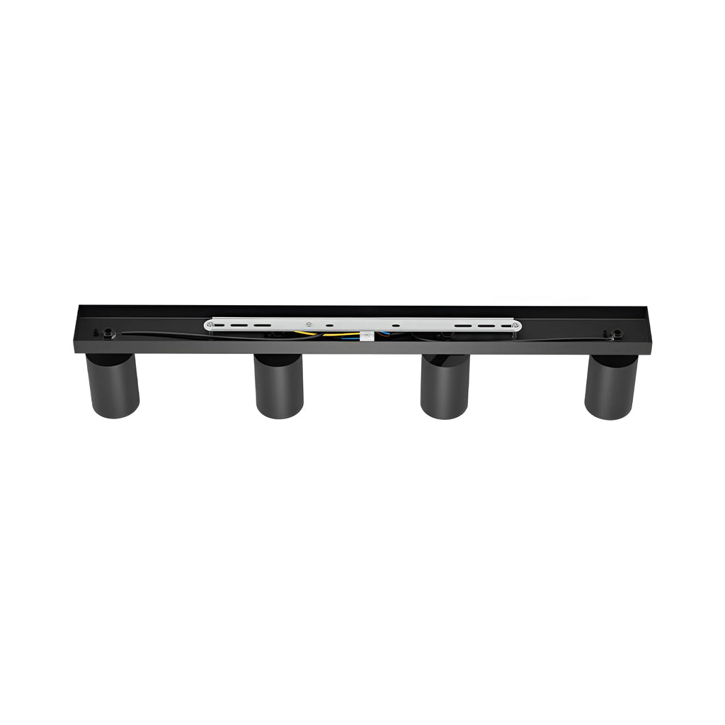 LED Deckenspot 4-flammig Schwarz | Moderne Spotleuchte – Maßzeichnung