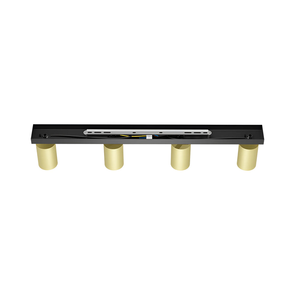 LED Deckenspot 4-flammig Gold | Schwenkbare Spotleuchte – Maßzeichnung