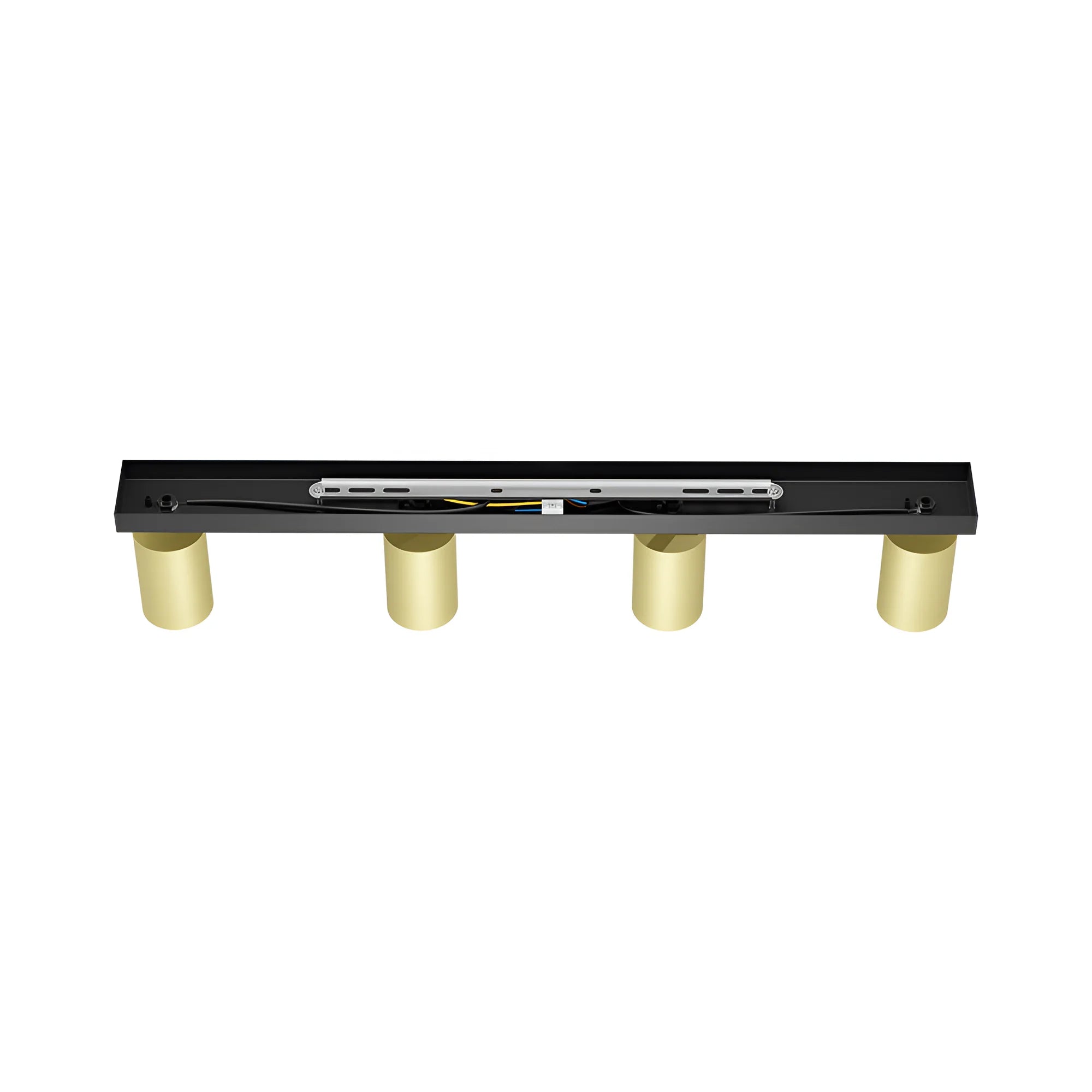 LED Deckenspot 4-flammig Gold | Schwenkbare Spotleuchte – Maßzeichnung