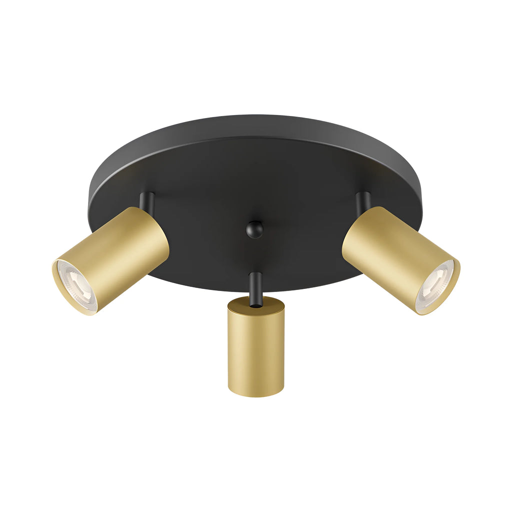 Runder LED Deckenspot 3-flammig Gold | Spotleuchte – Bild 2