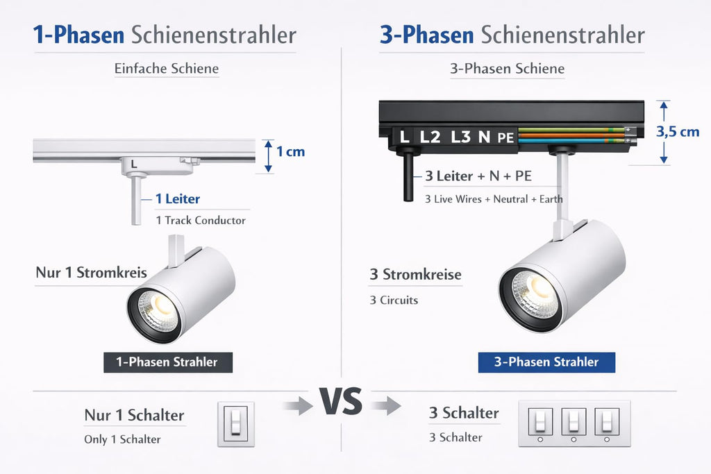3-Phasen GU10 LED Schienenstrahler Weiß – Flexibel & Präzise – Bild 8