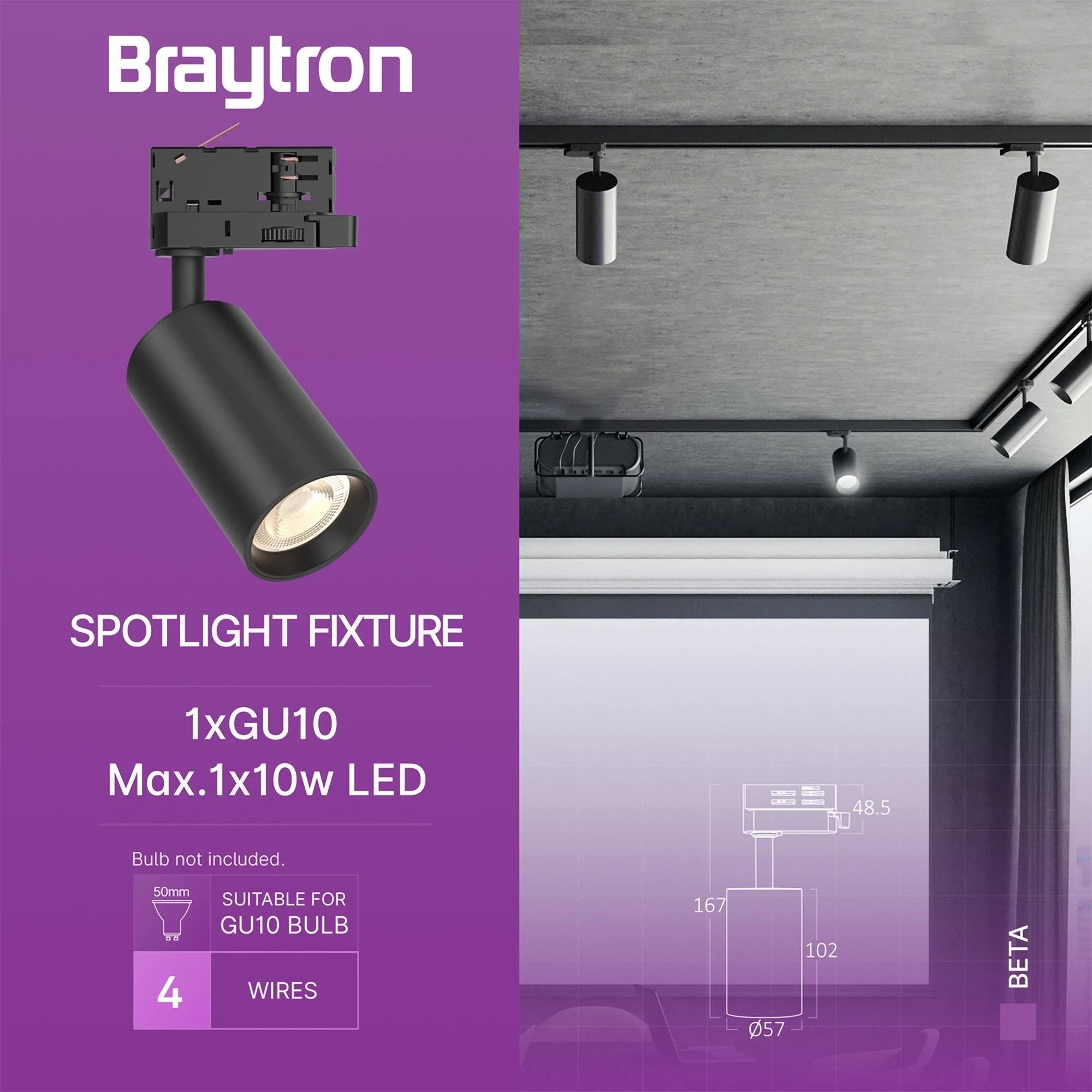 3-Phasen GU10 LED Schienenstrahler Schwarz – Flexibel & Präzise – Bild 2