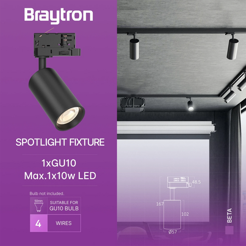 3-Phasen GU10 LED Schienenstrahler Schwarz – Flexibel & Präzise – Bild 2
