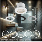 LED Minispot 3W – Mini Einbaustrahler IP54, 3 Lichtfarben IP54 – Bild 2
