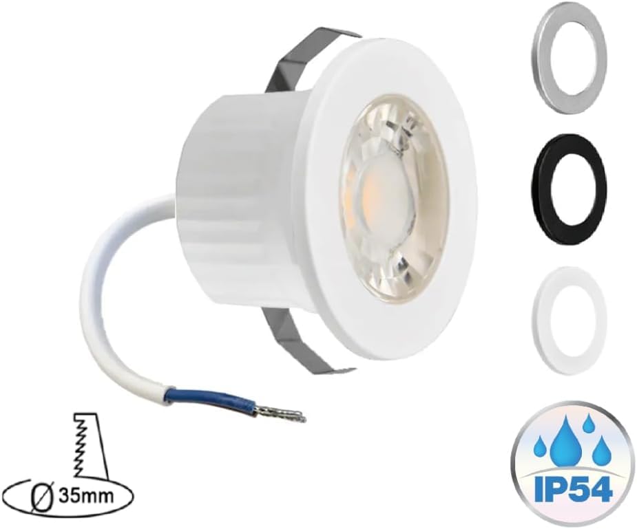 LED Minispot 3W IP54 6500K mit 3 Blenden 230V