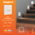 Braytron 1,5W LED Treppenlicht mit Bewegungsmelder – 3CCT, 90 lm, IP20 – Bild 2
